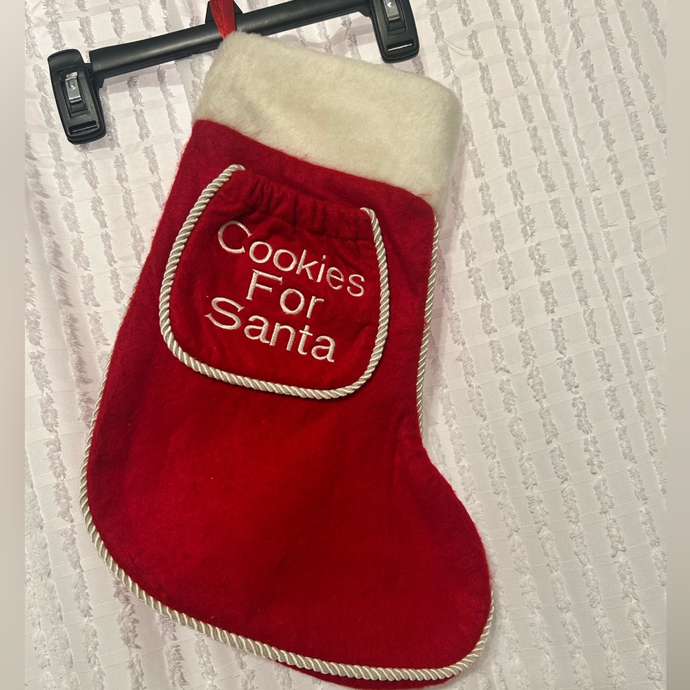 Christmas Stocking Cookies for Santa Red with White Trim
